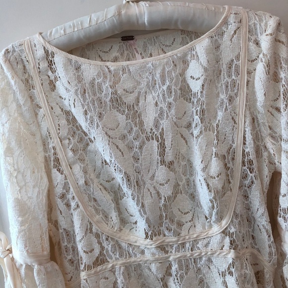 Free People Ruby Cream Lace Mini Dress - Picture 6 of 16